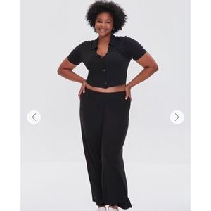 Forever 21 Plus two piece matching set soft stretchy material color black